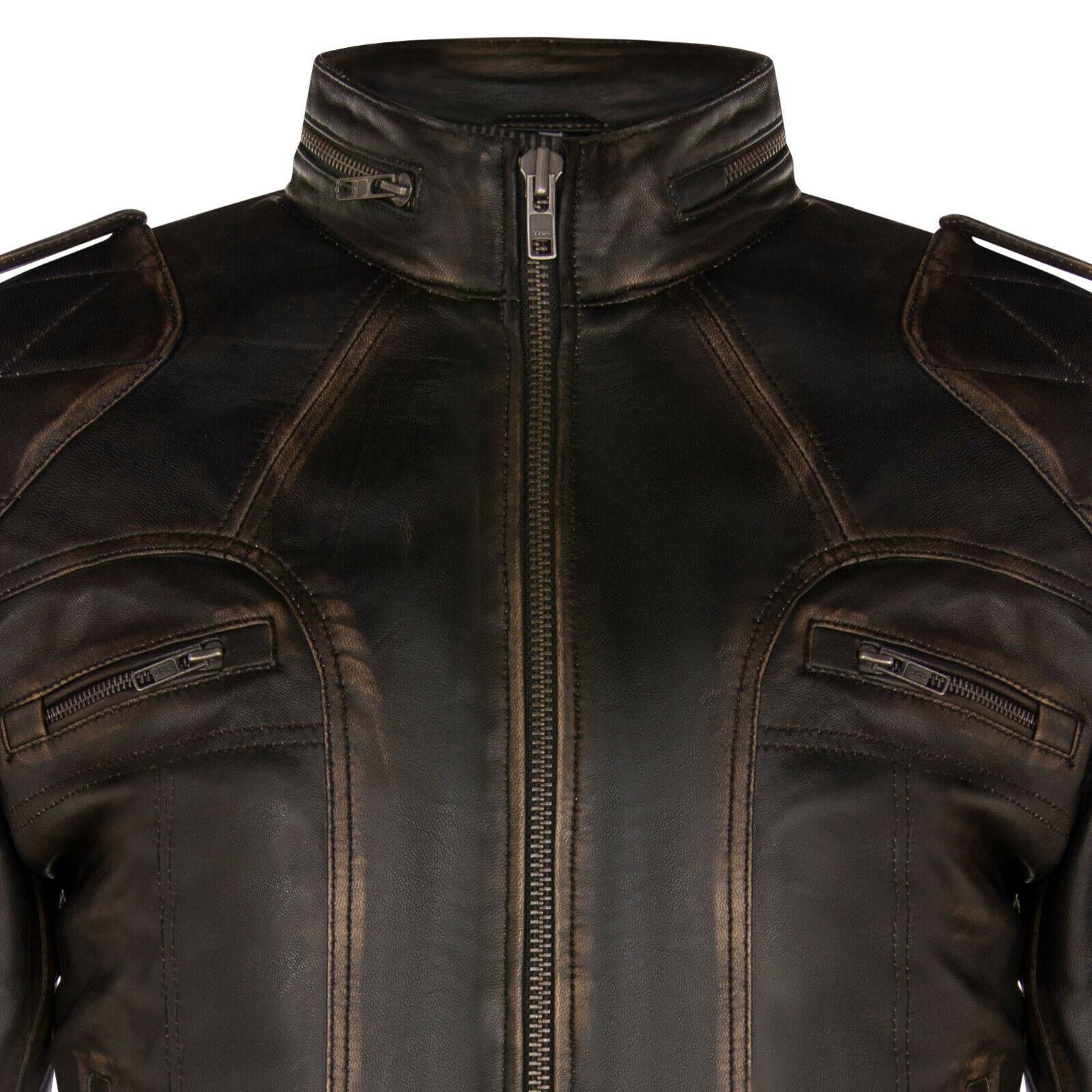 Mens Vintage Leather Biker Jacket-Sale
