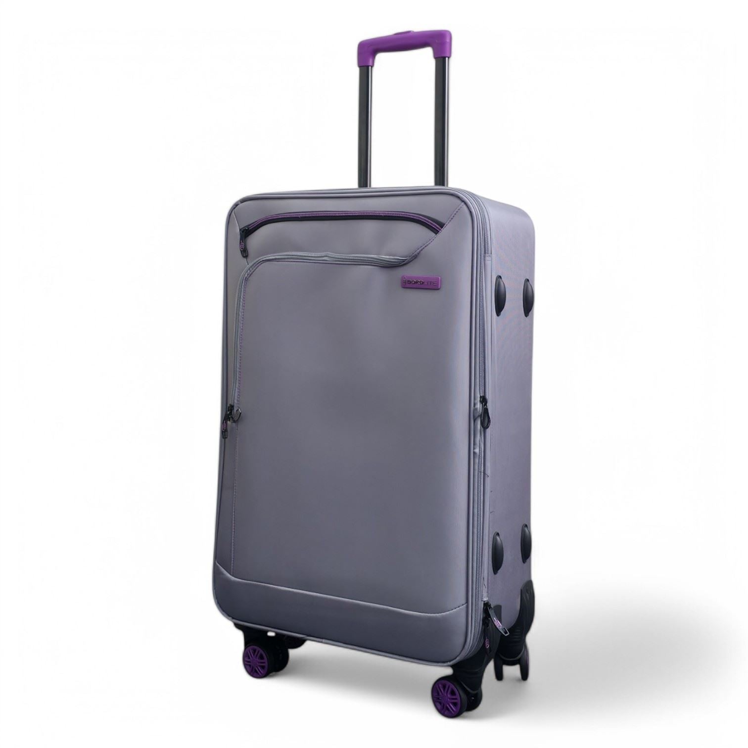 Handa Medium Soft Shell Suitcase in Grey