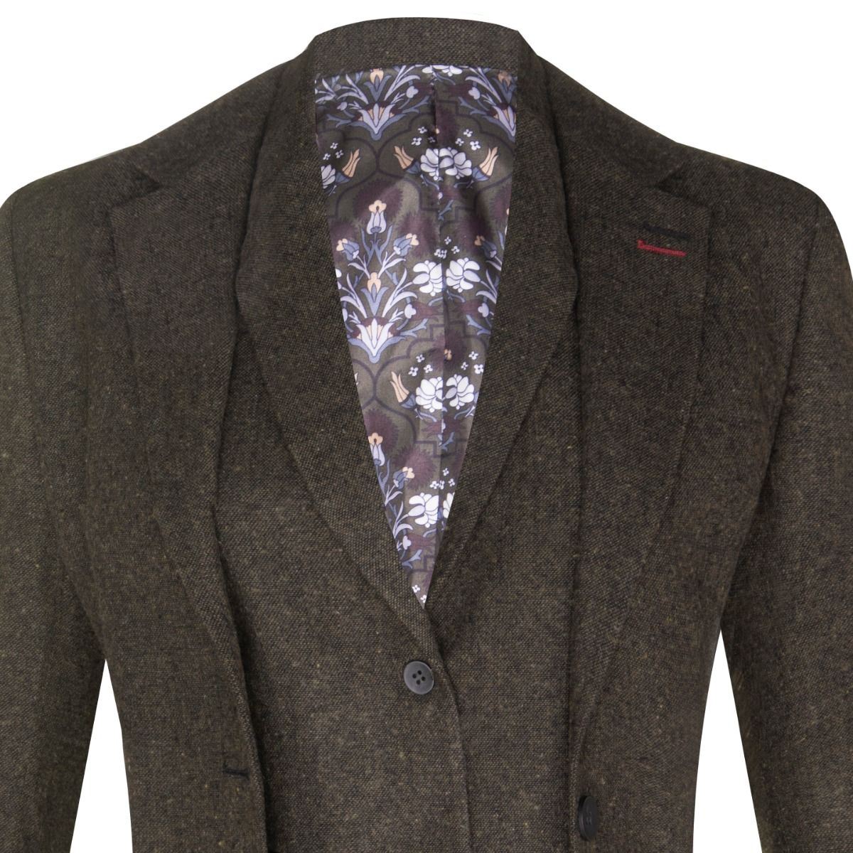 Womens 1920s Olive Green Wool Classic Retro Vintage Blazer