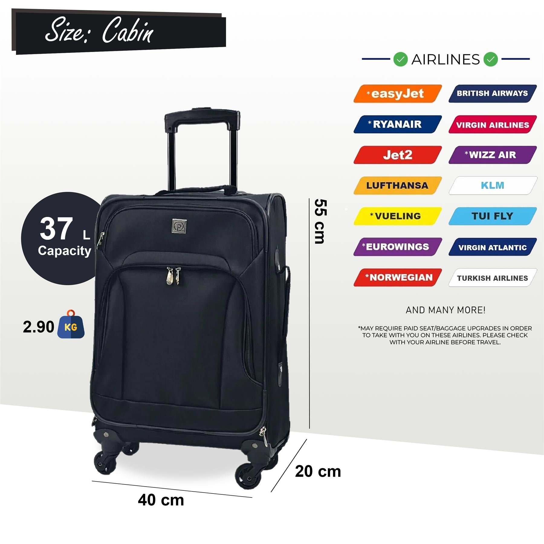 Lightweight Soft Shell Luggage Suitcase Travel Set
