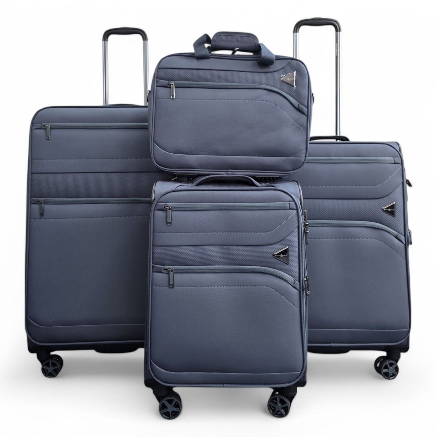 Corby Set of 4 Soft Shell Suitcase in Grey