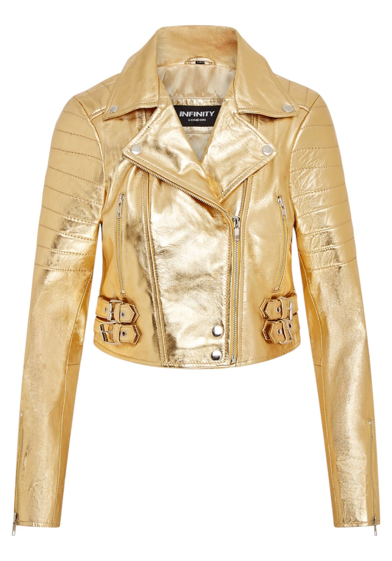 Womens Brando Cropped Leather Jacket-Longtown