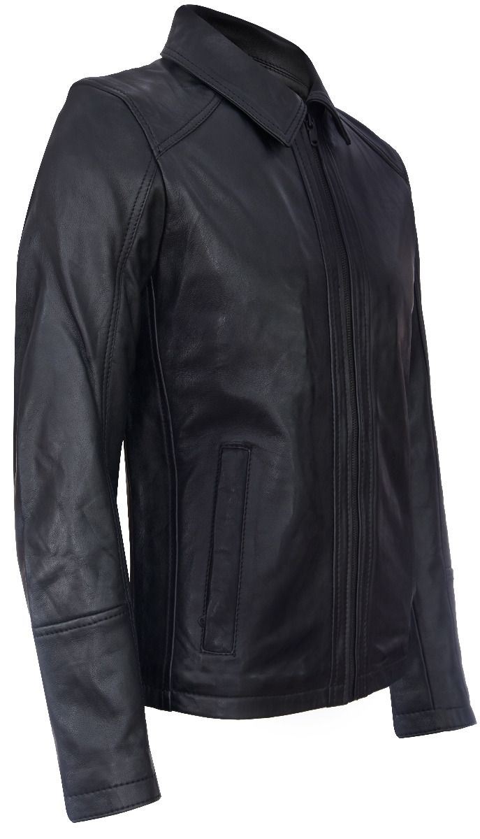 Mens Classic Harrington Leather Jacket-Southsea