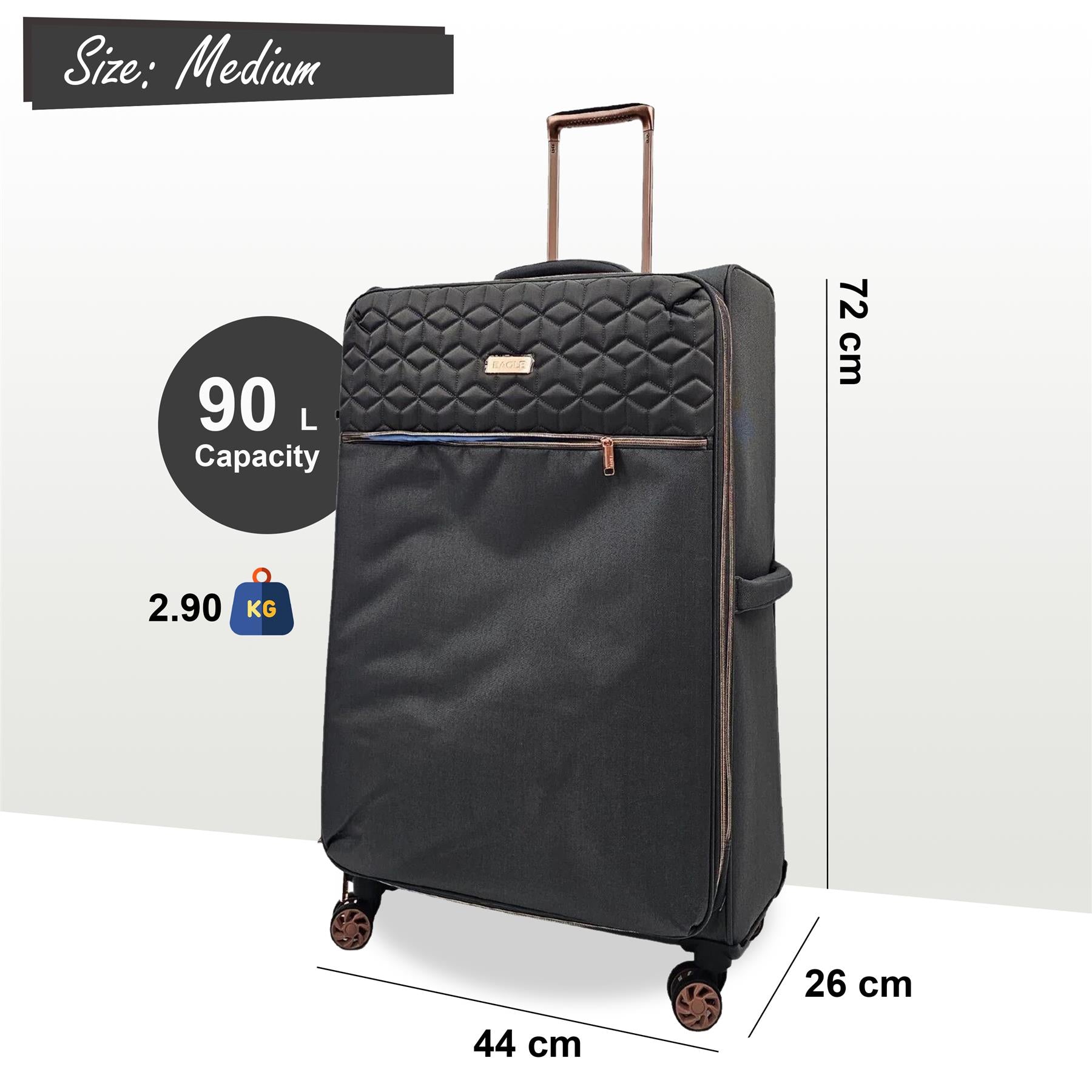 4 Wheel Lightweight Suitcase Luggage Travel Bags Set