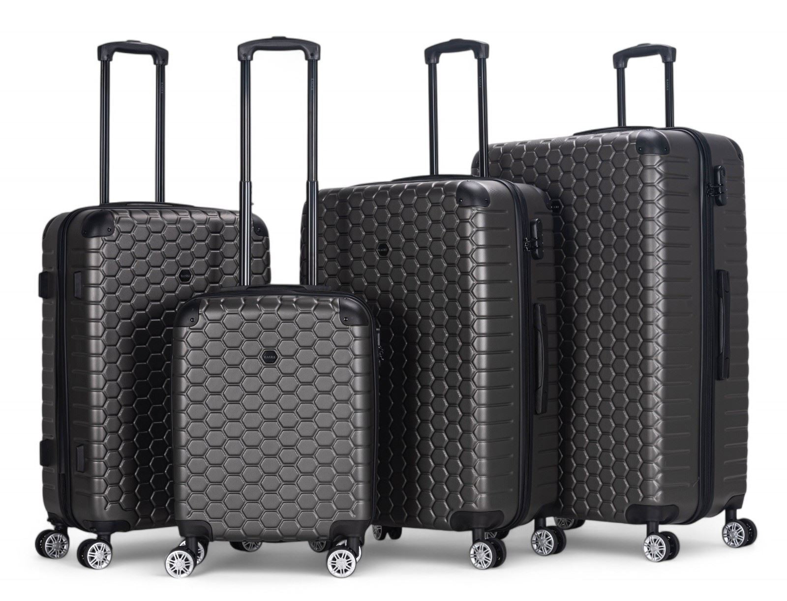 Noda Set of 4 Hard Shell Suitcase in Charcoal
