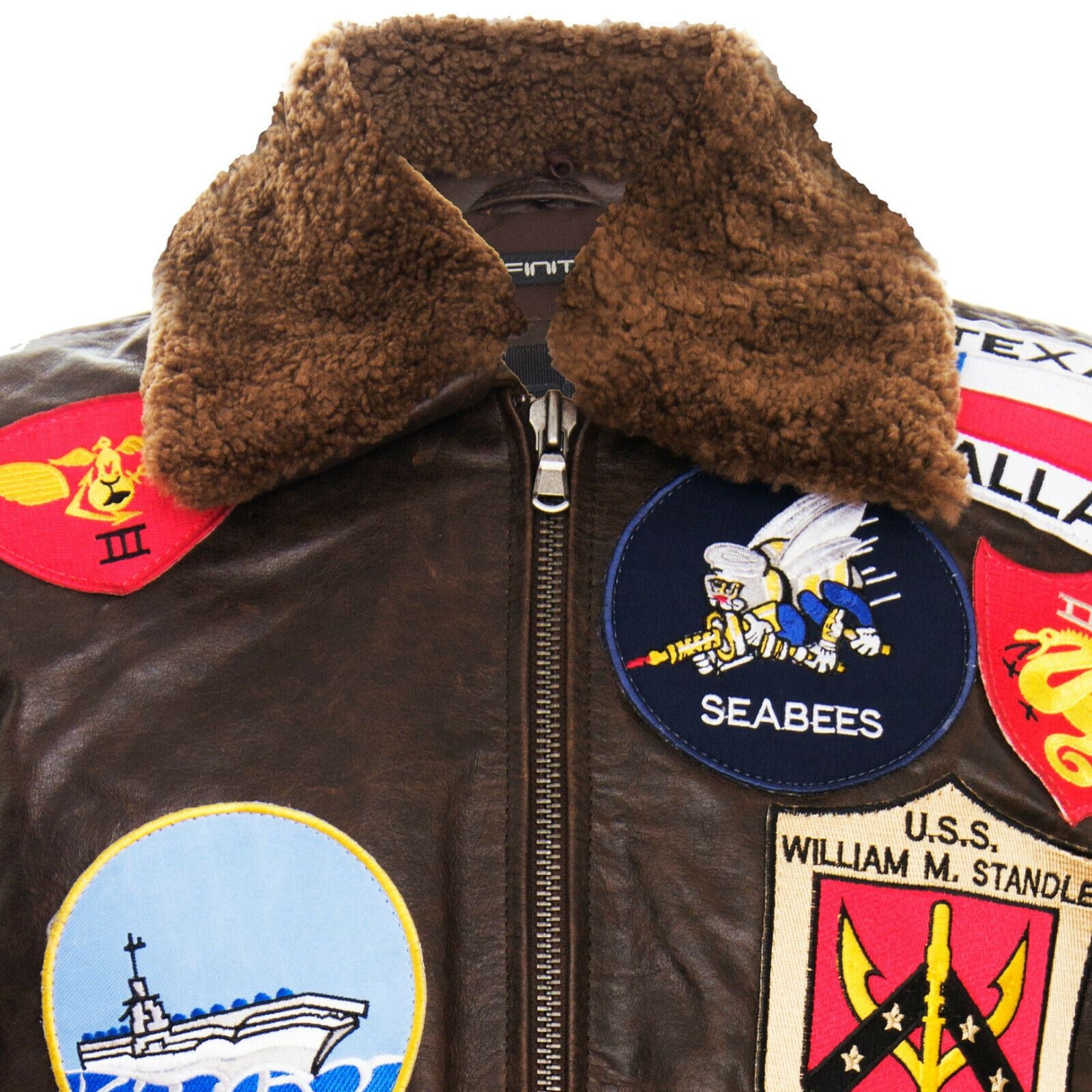 Mens A2 Top Gun Leather Bomber Jacket-Camborne