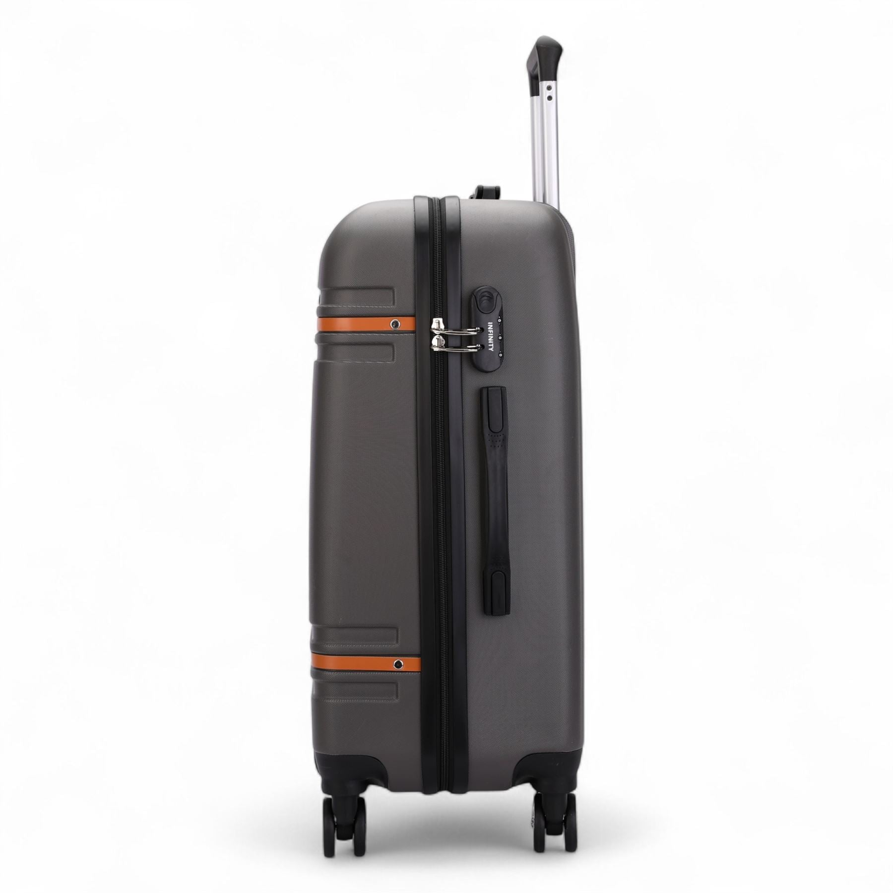 Calgary Large Hard Shell Suitcase in Charcoal Black