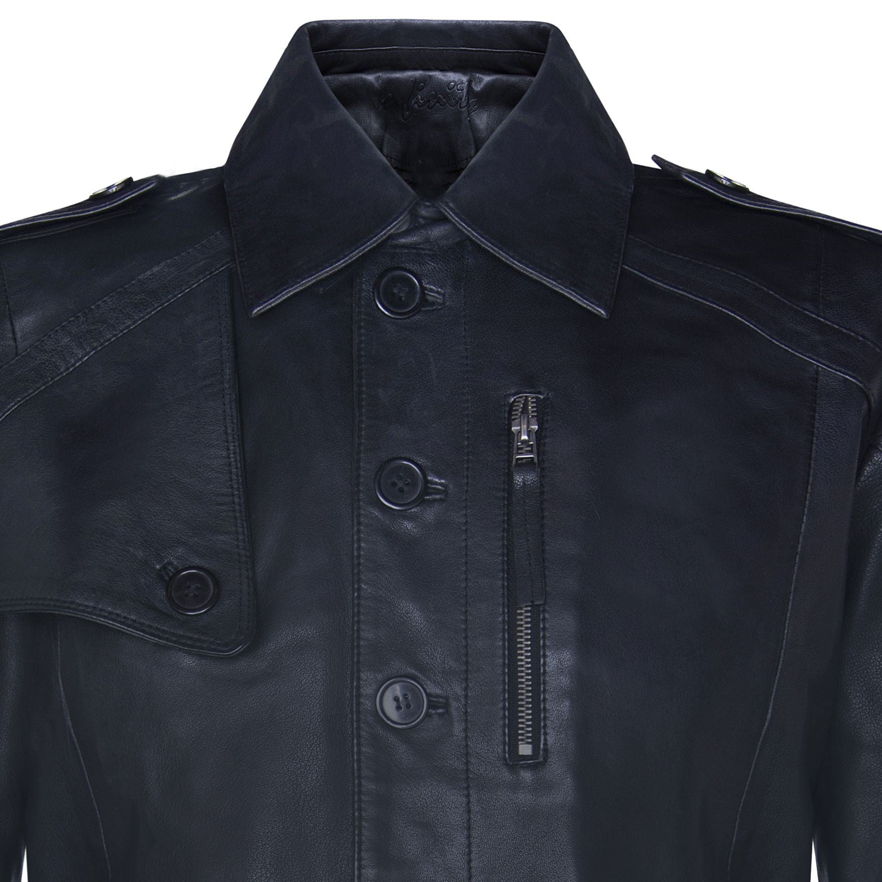 Mens Long Leather Trench Coat-Filton