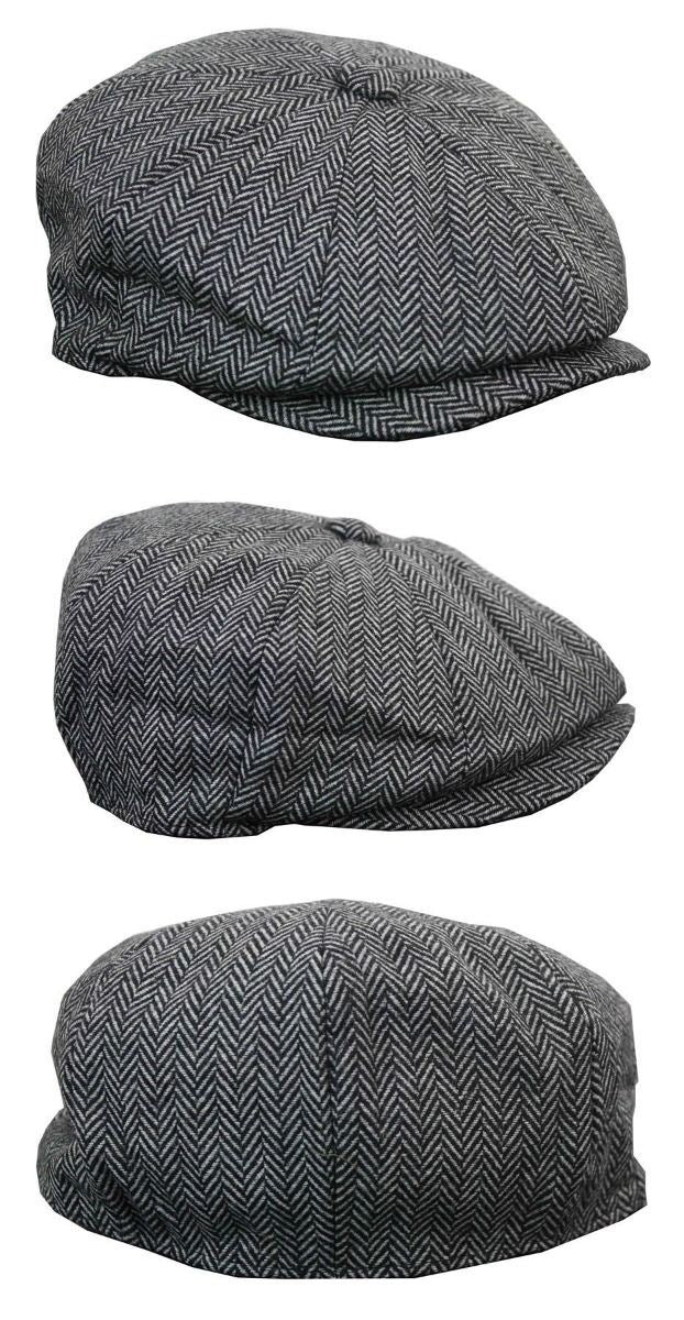 Mens Peaky Blinders Grey Tweed Gatsby Flat Baker Hat - Upperclass Fashions 