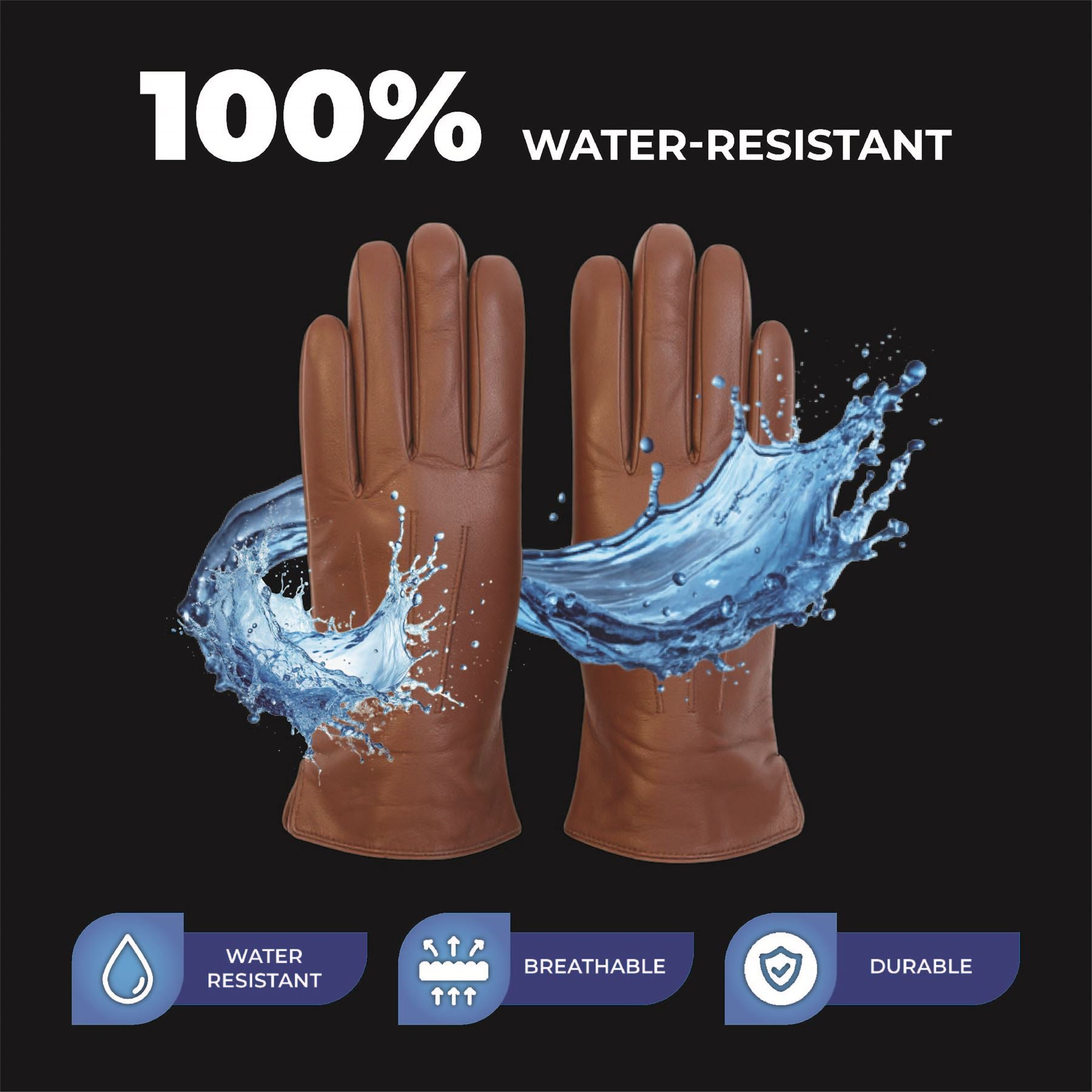 Men’s Italian Leather Warm Wool Lining Winter Gloves - M-LGV-305