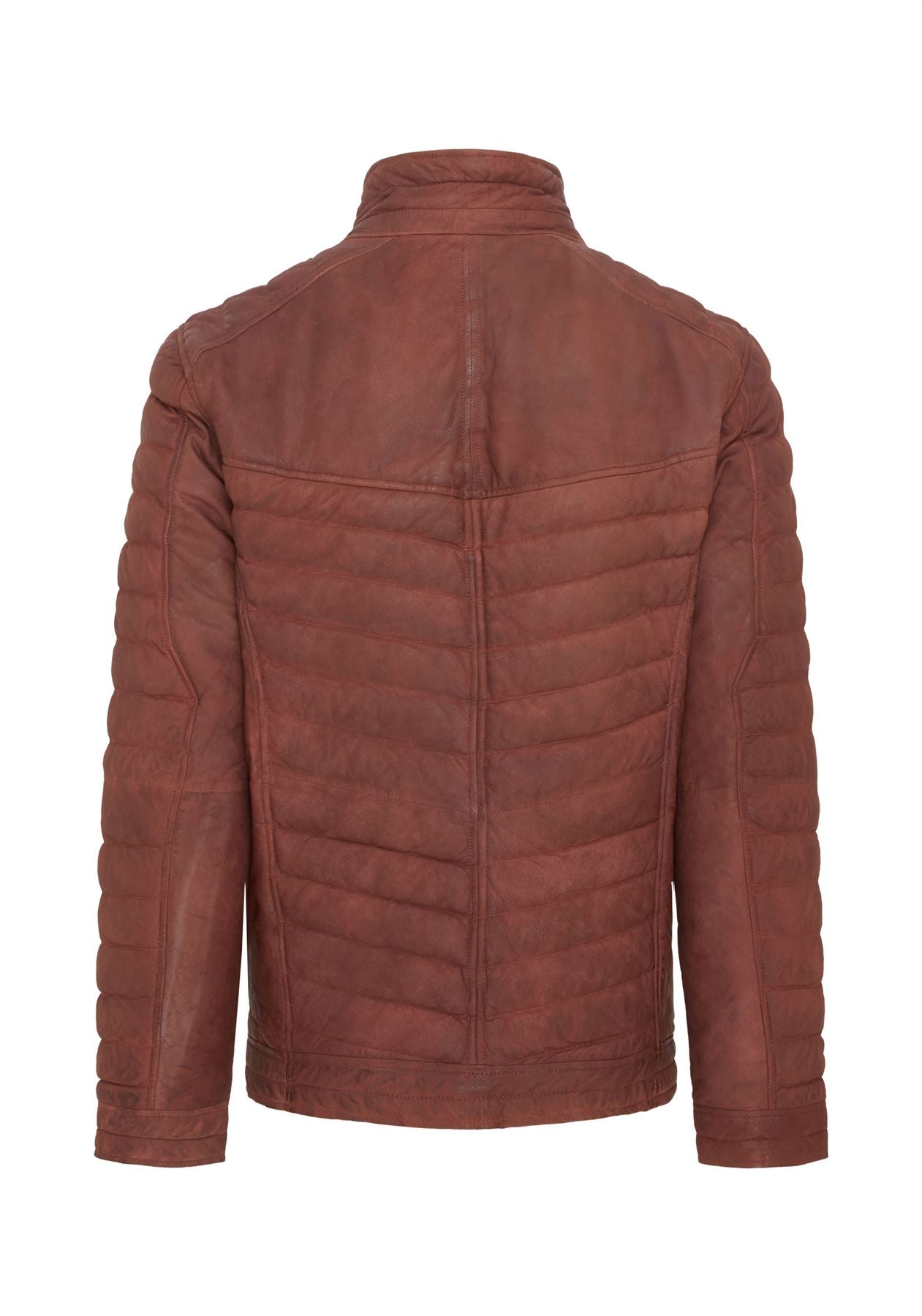 Mens Quilted Puffer Leather Bomber Jacket - Torpoint