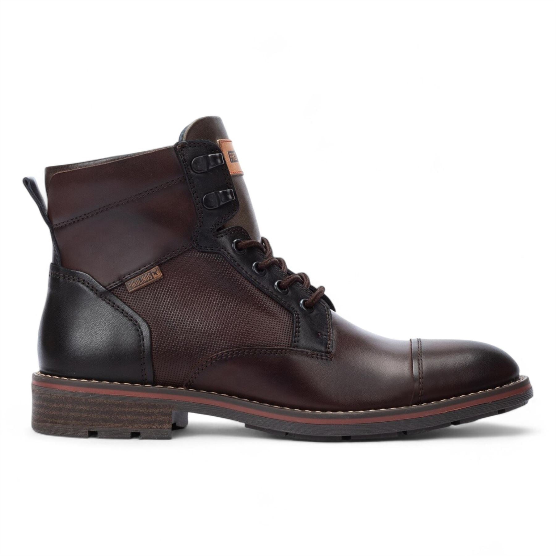 Pikolinos Men’s Olmo Brown Leather Zip & Lace Up Ankle Boots - York