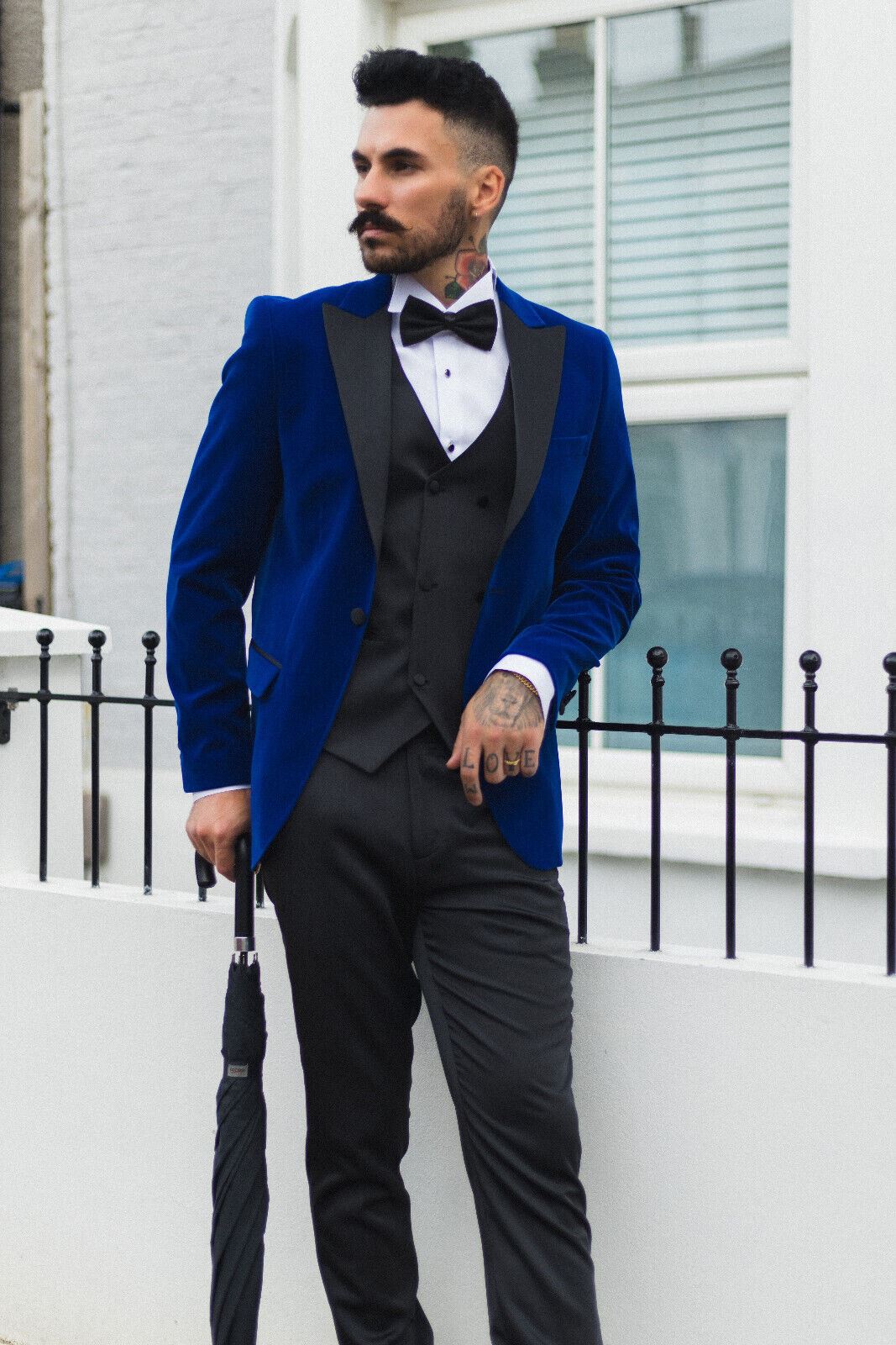 Mens Blue Velvet Dinner Tuxedo Suit Jacket Blazer