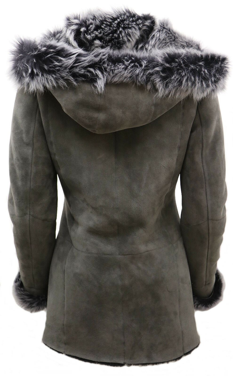 Womens Merino Sheepskin Hooded Coat-Romsey