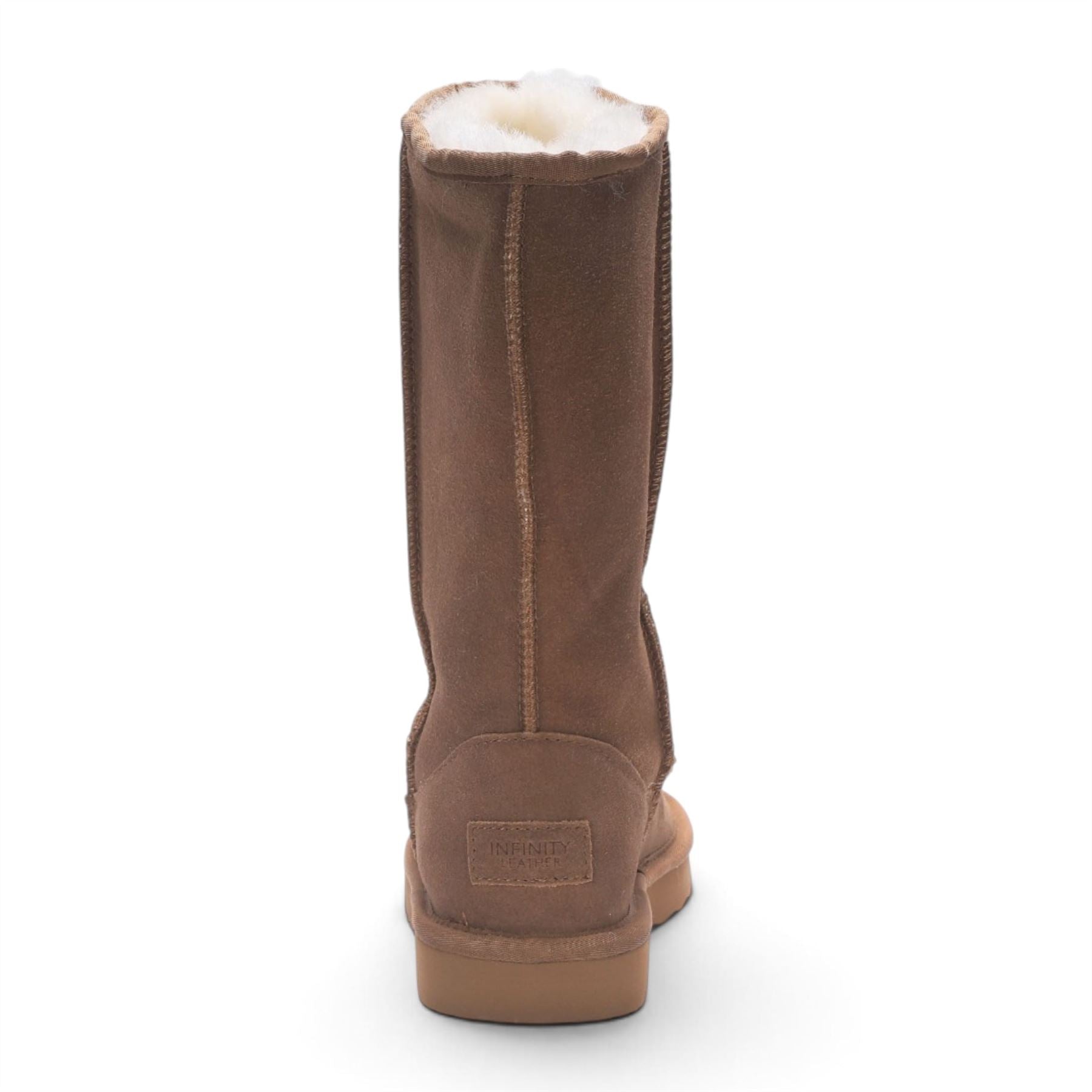 Women’s Chestnut Genuine Sheepskin Fur-Lined Winter Mid-Calf Boots