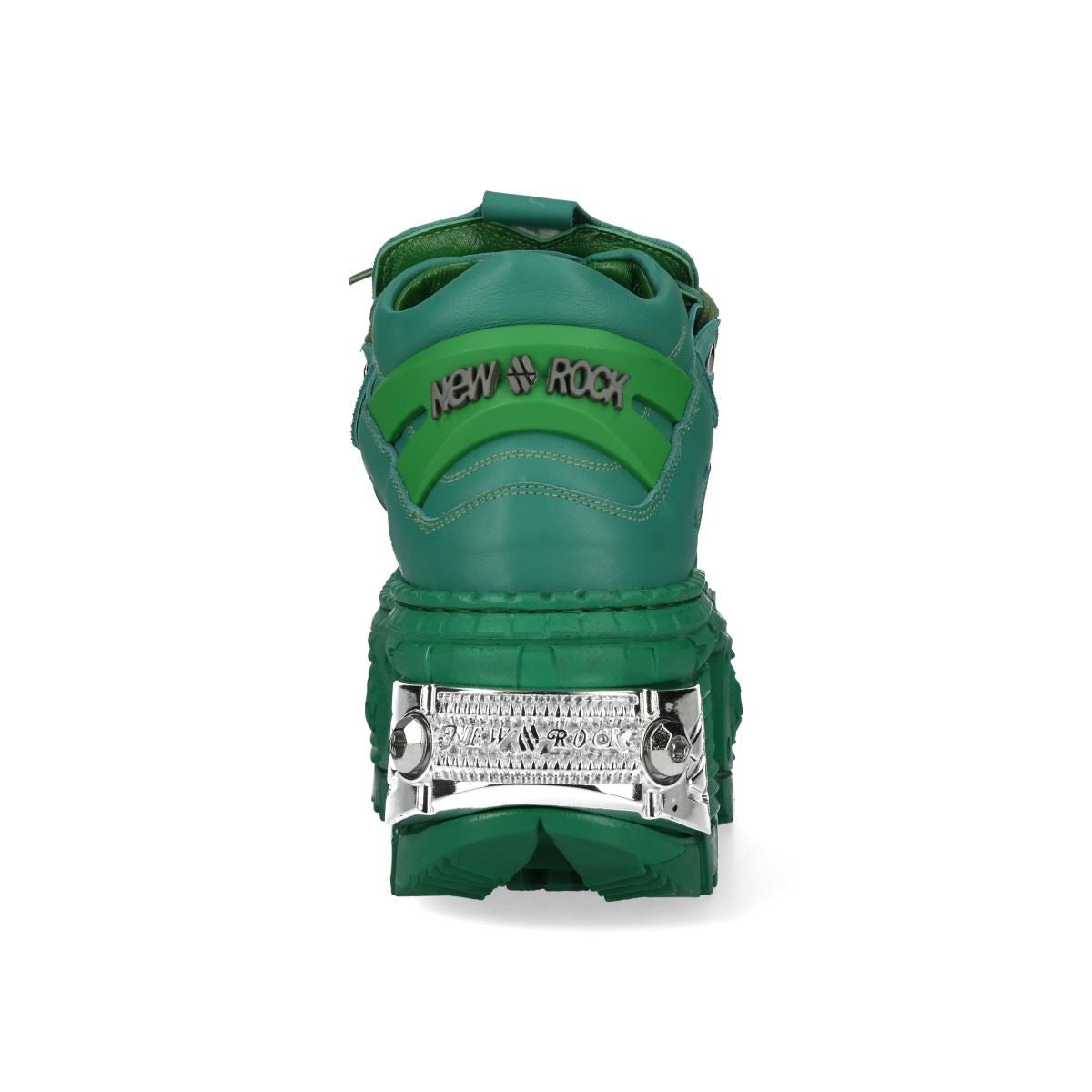 New Rock M-106WALL-C29 Metallic Green Leather Gothic Ankle Boots