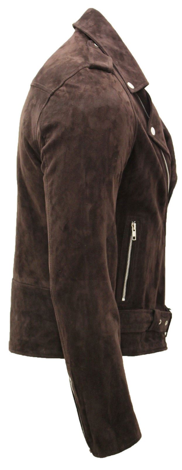 Mens Suede Leather Brando Biker Jacket-Stratford