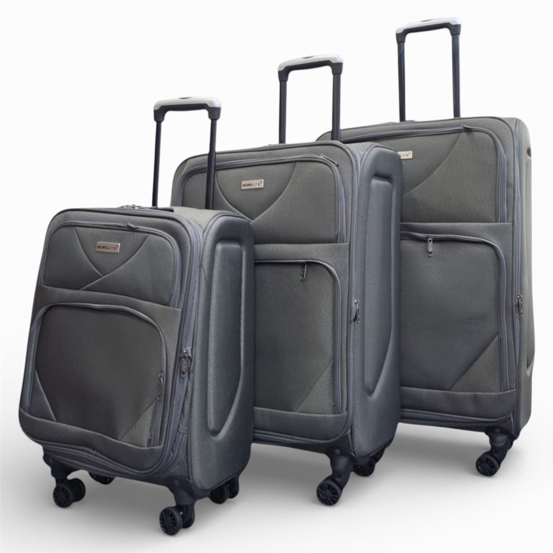 Nagoya Set of 3 Soft Shell Suitcase in Grey