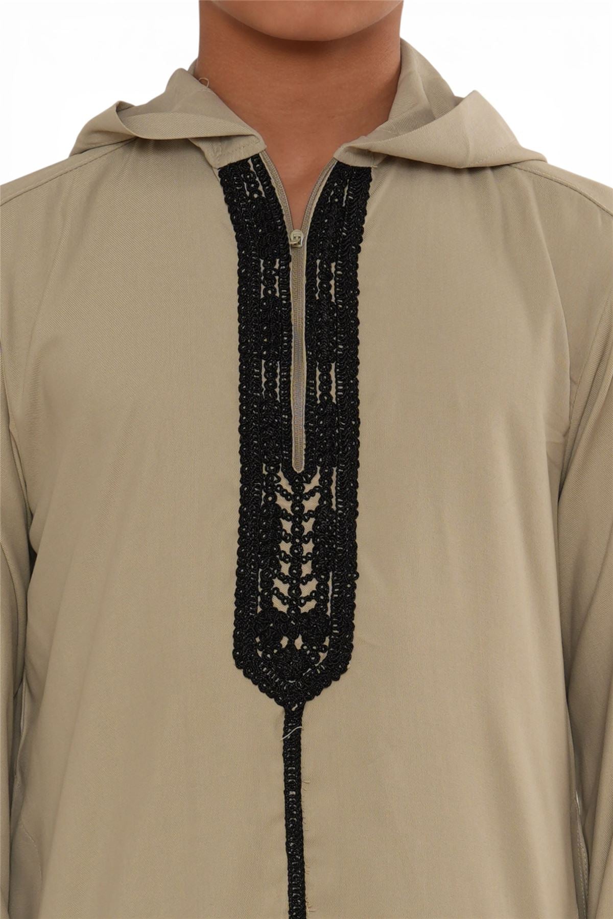 Kids Boys Eid Hooded Moroccan Thobe Robe Djellaba Ramadan Jubba- K-HM3