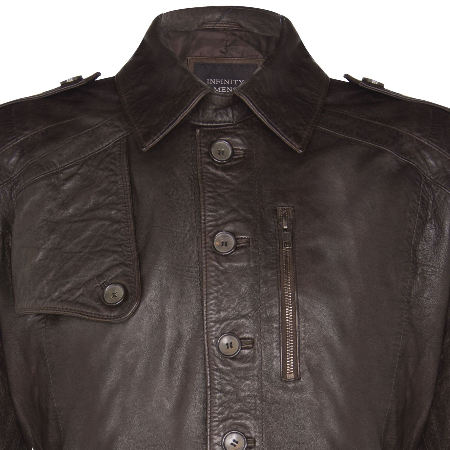 Mens Long Leather Trench Coat-Filton