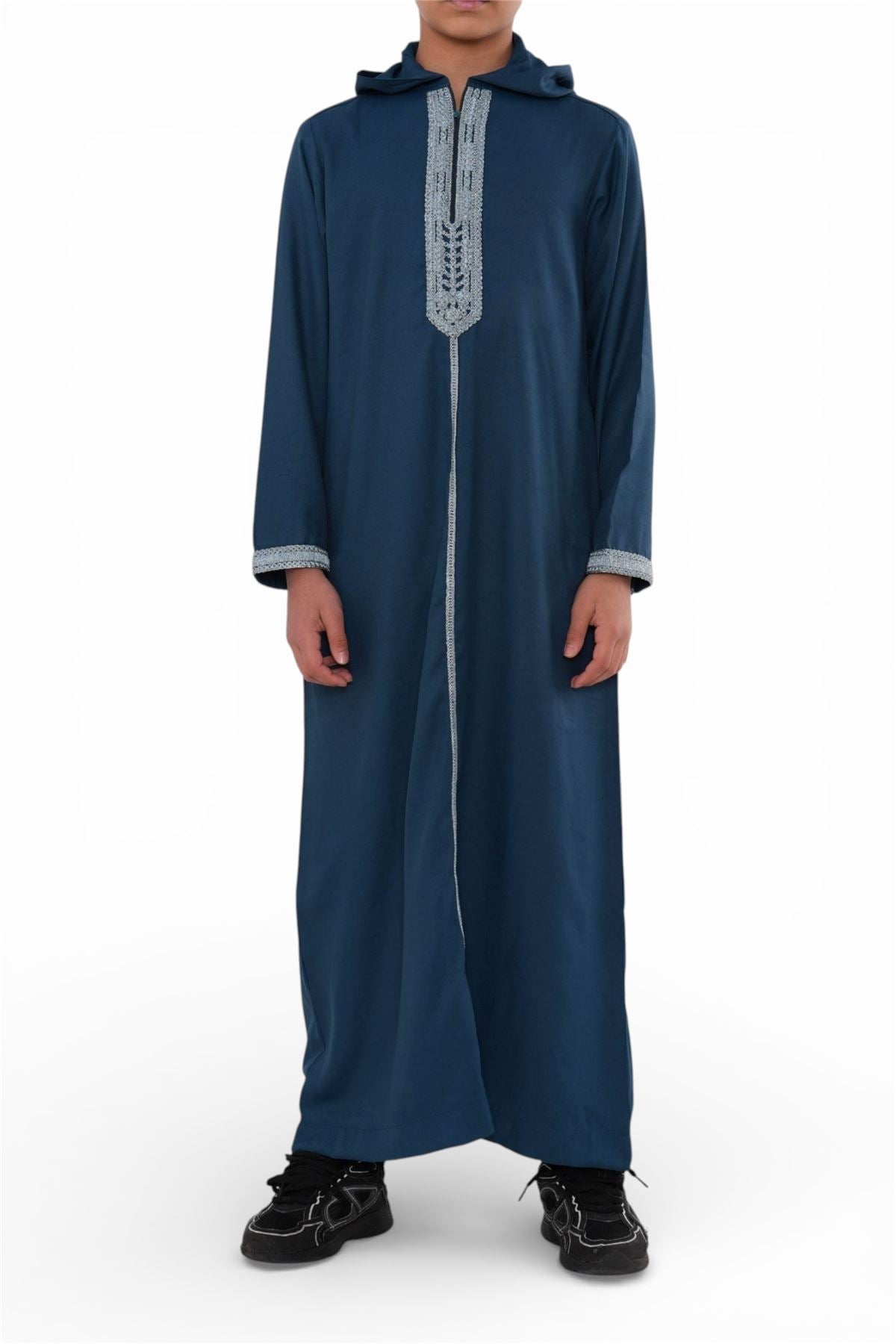 Kids Boys Eid Hooded Moroccan Thobe Robe Djellaba Ramadan Jubba- K-HM3