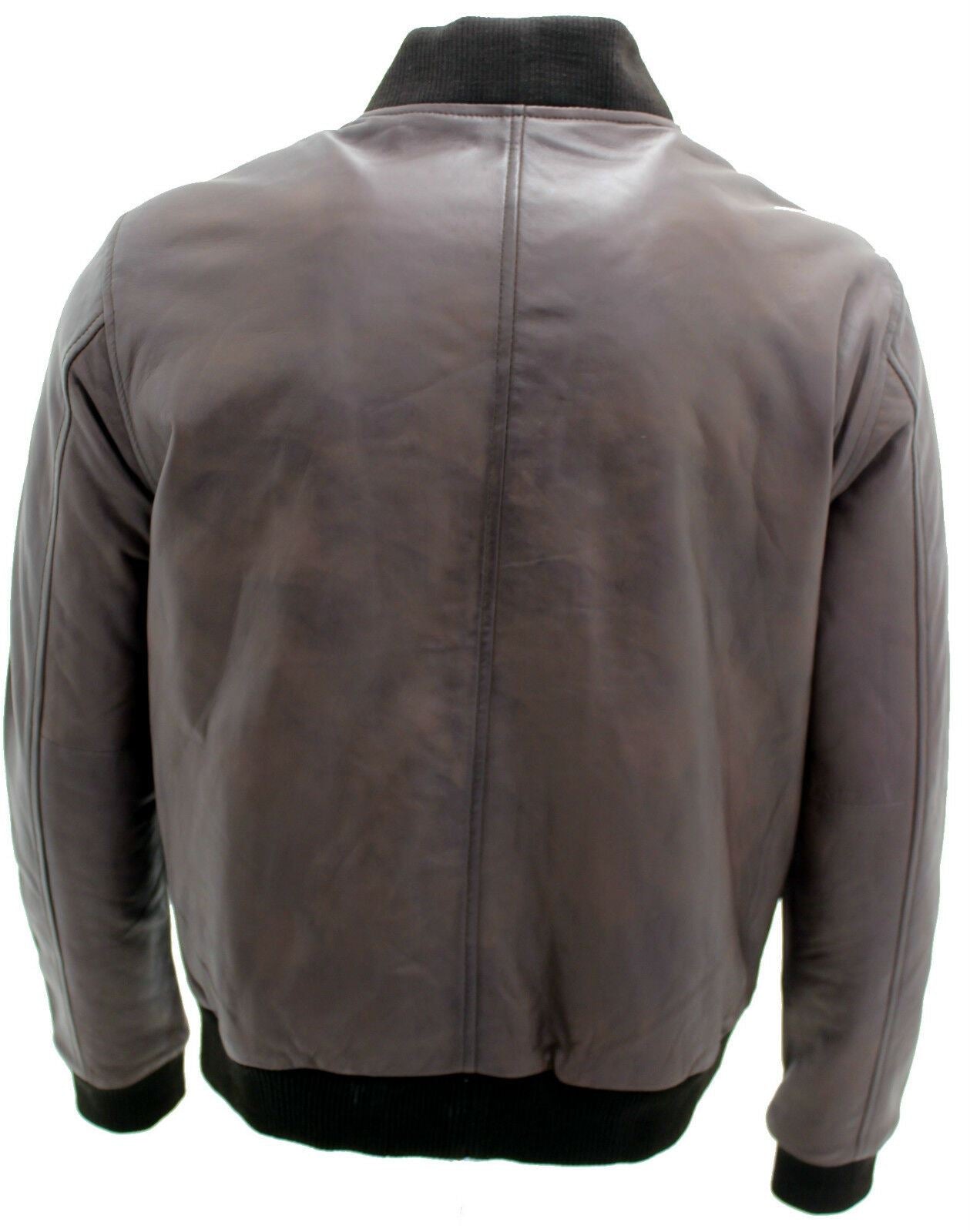 Mens Varsity Leather Bomber Jacket-Camelford - Upperclass Fashions