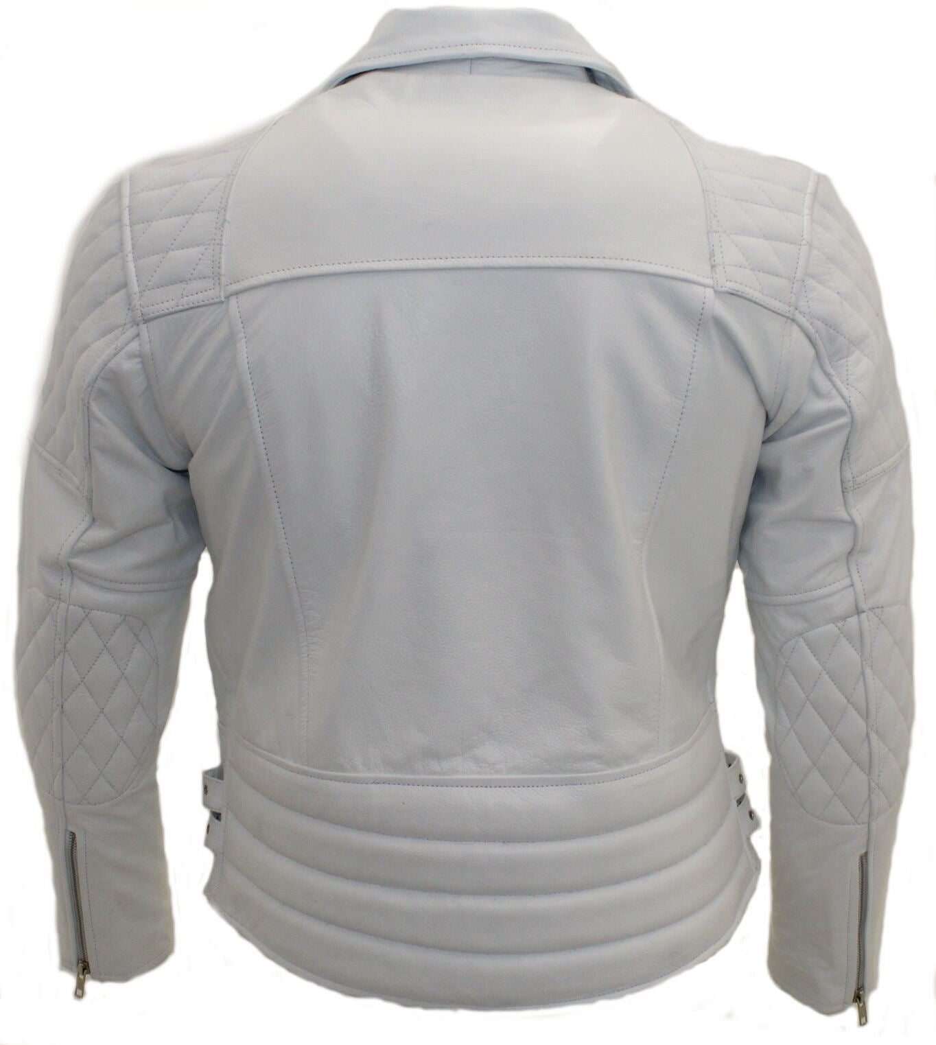 Mens Brando Cowhide Leather Biker Jacket-Stotfold