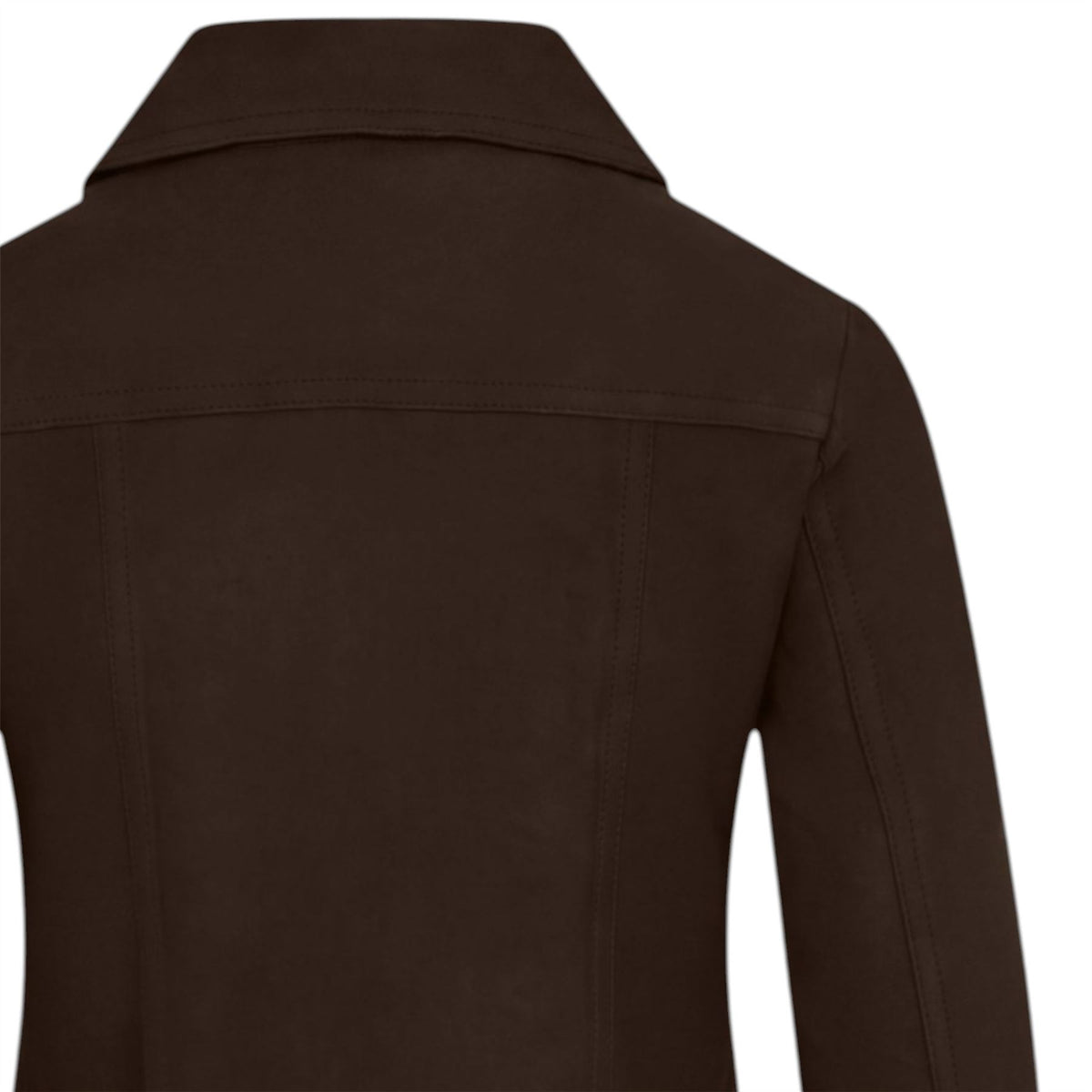 Womens Leather Shacket Collar Jacket - Lofar