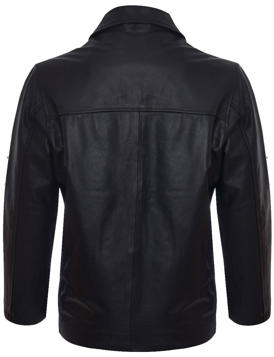 Mens Mid-Length Cowhide Leather Box Jacket-Fairford