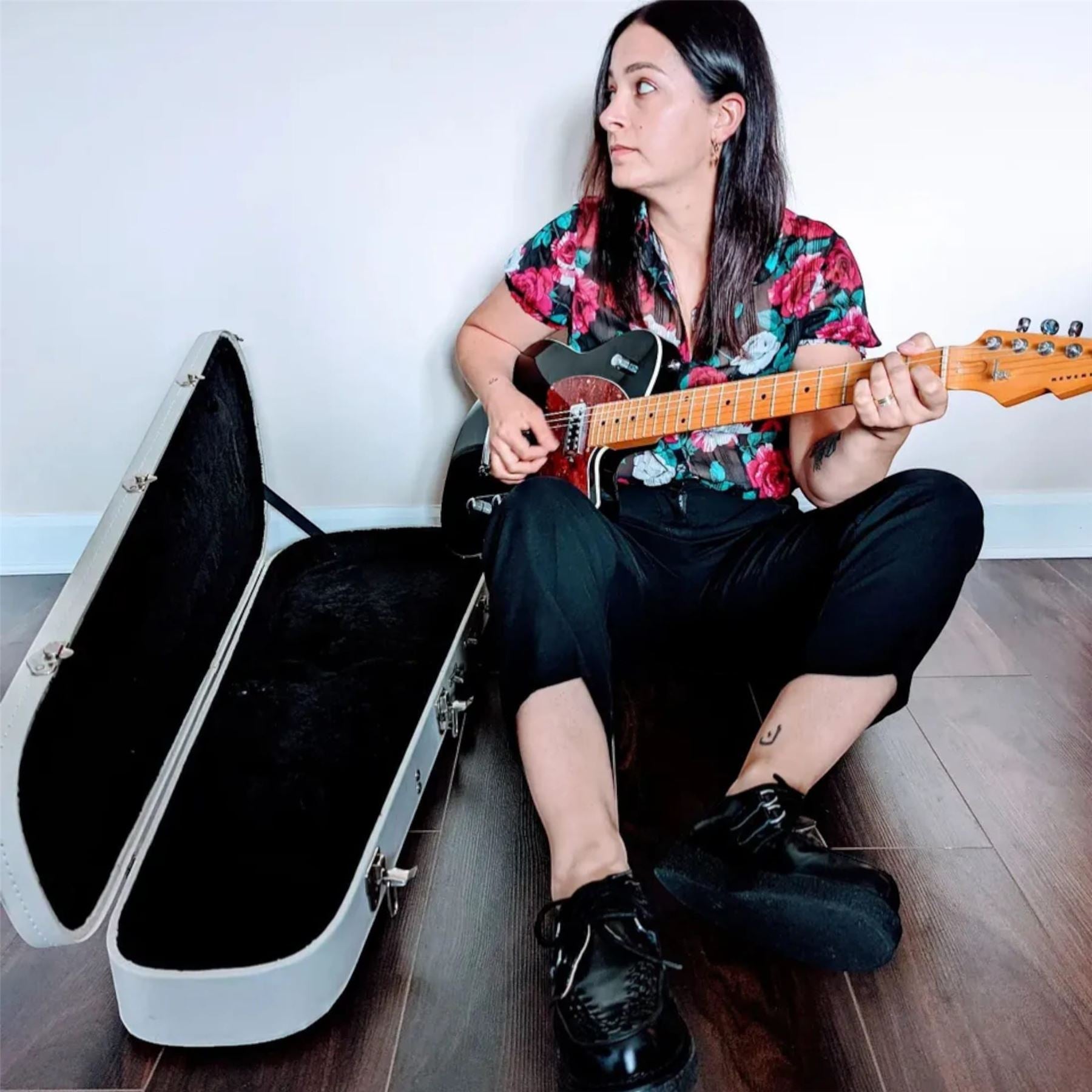 TUK Viva High Creeper Black Leather Platform Lace-Up Goth Shoes - AV6802