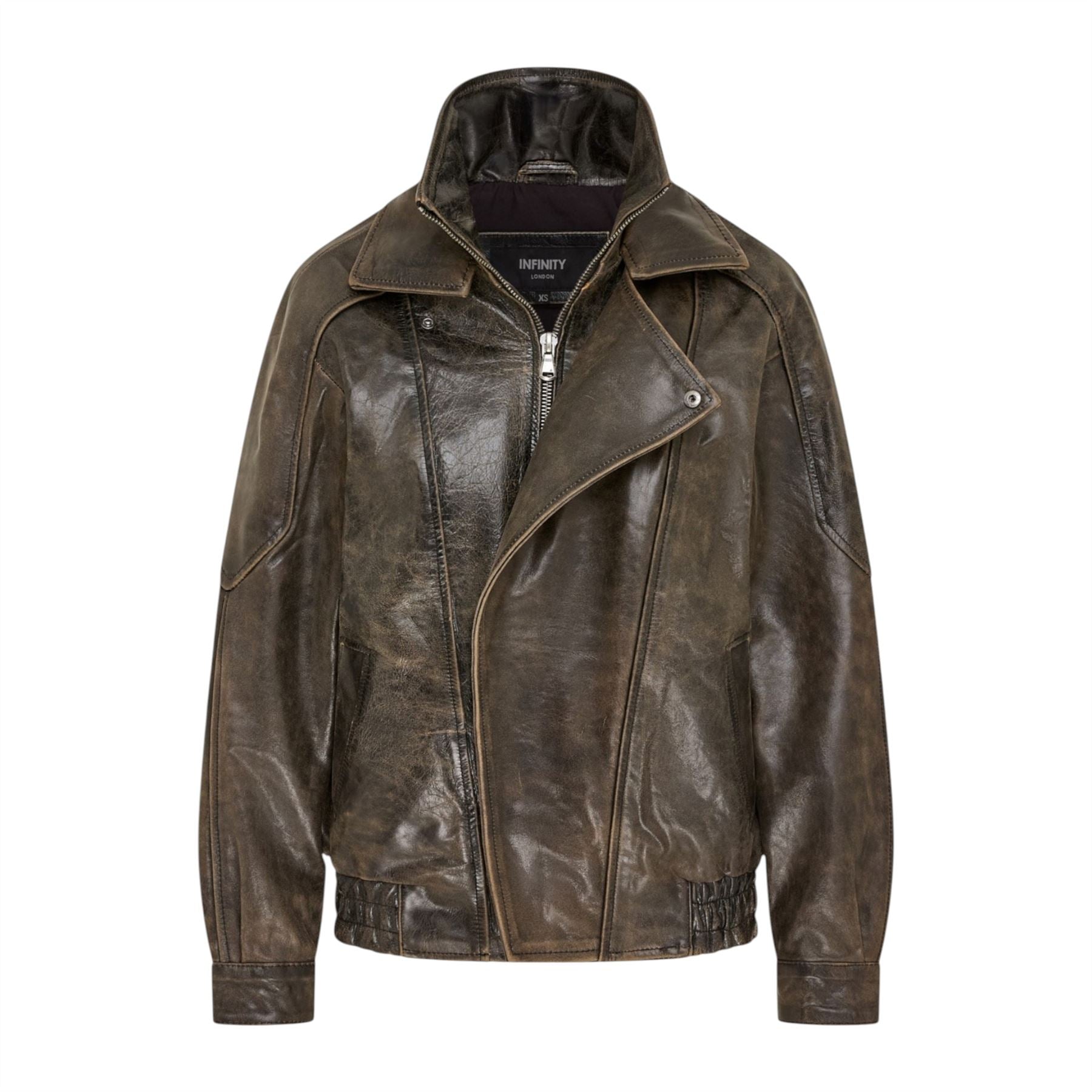 Mens Leather Biker Blouson Jacket - Bomber