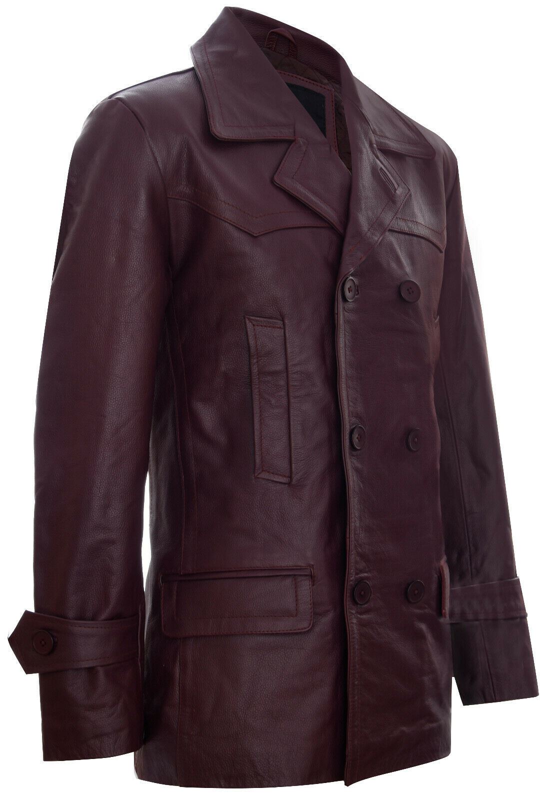 Mens Leather CowHide German Peacoat-Epping