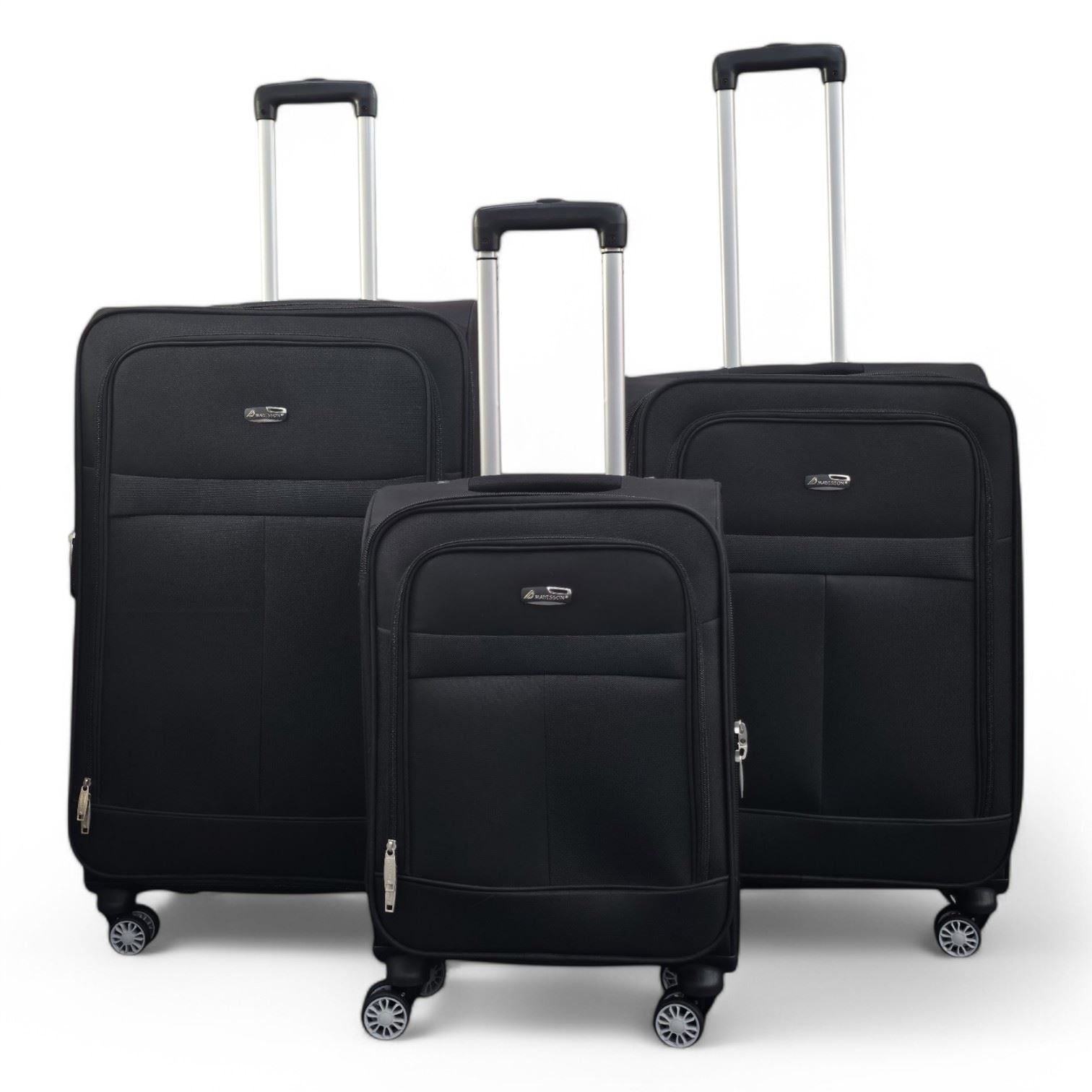 Forbes Set of 3 Soft Shell Suitcase in Black