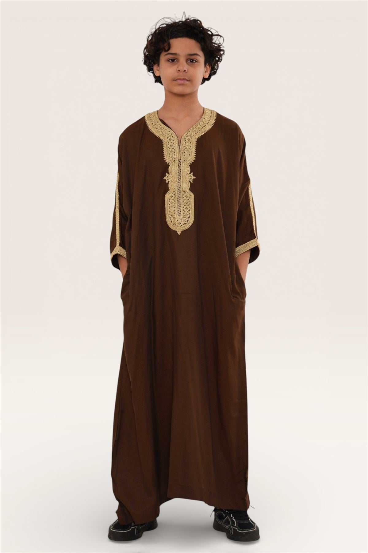 Kids Boys Ramadan Moroccan Thobe Robe Djellaba Gandoura Eid Jubba- K-HM67