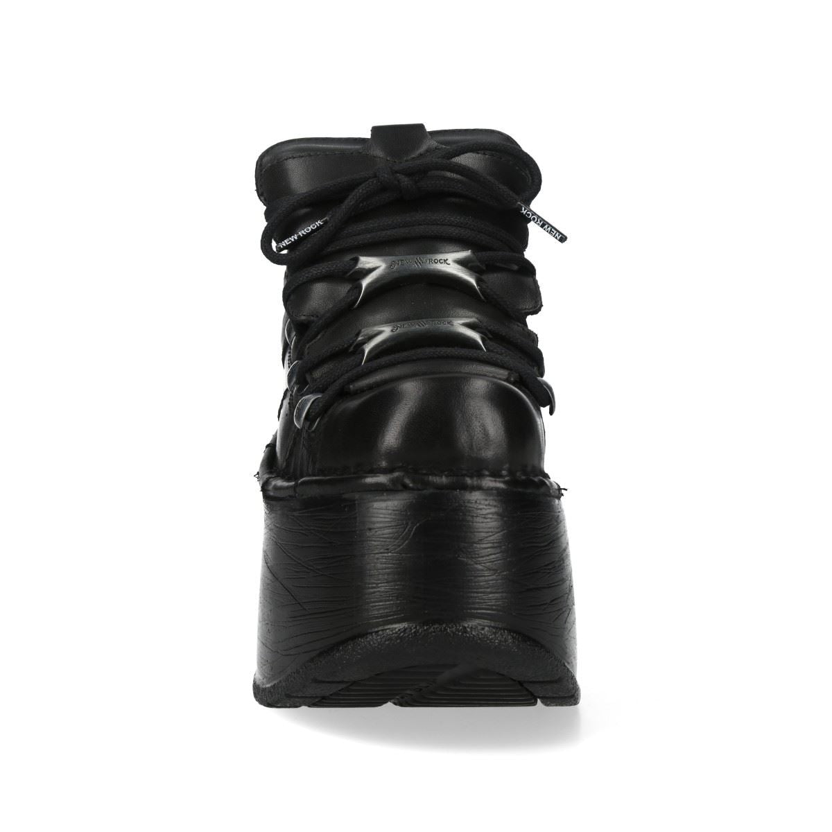 New Rock M-120N-C96 Black Leather Gothic Chunky Platform Ankle Boots