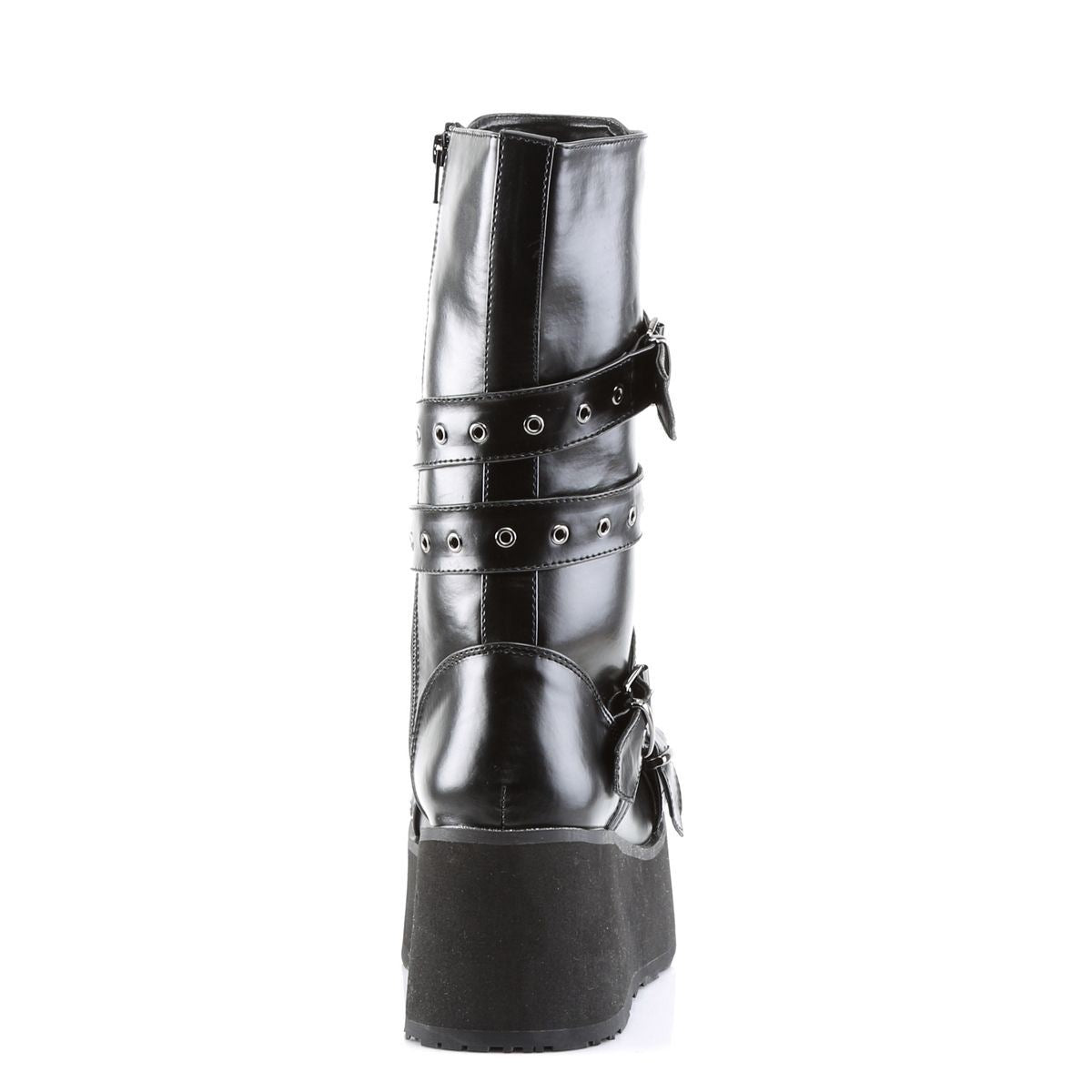 Demonia Trashville 205 Black Vegan Leather Mid Calf Boots
