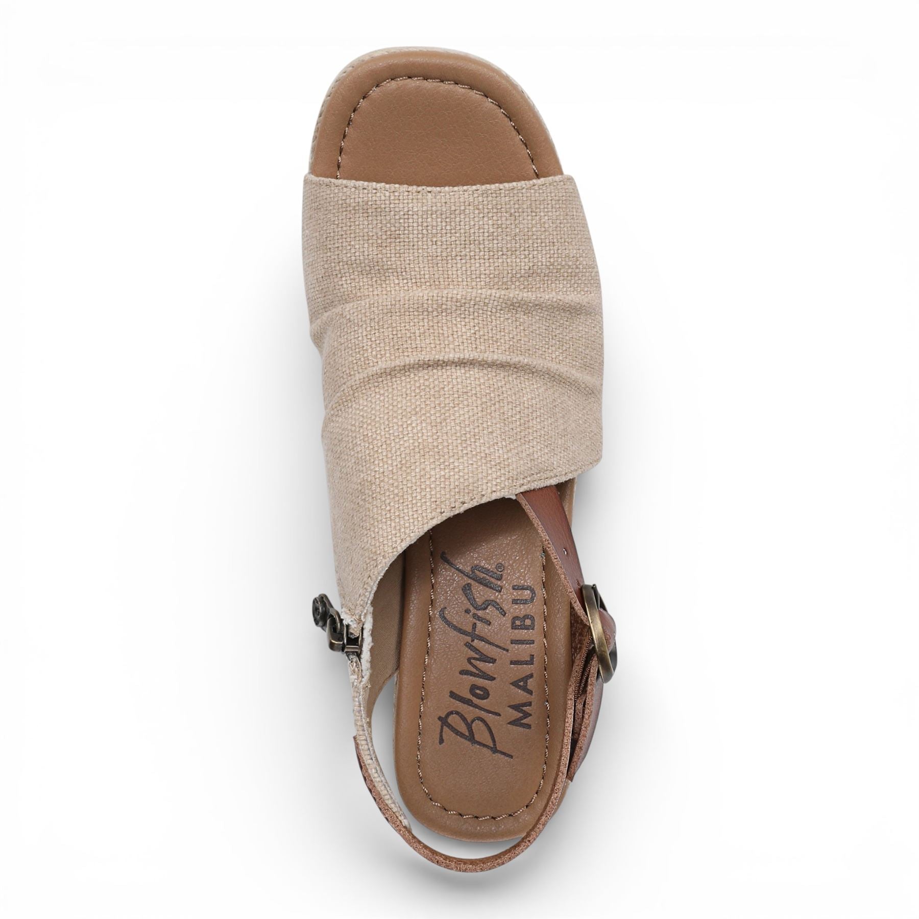 Blowfish Malibu Womens Brown Beige Wedge Slingbacks Heel Sandals - Amira