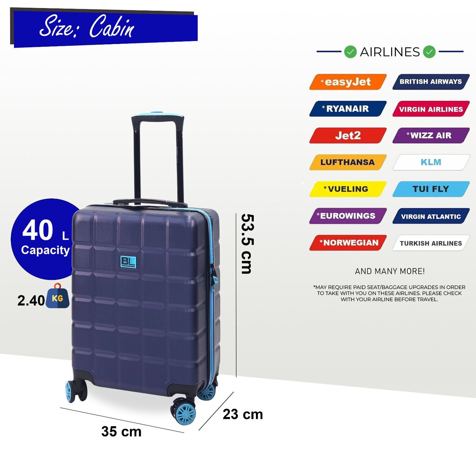 Hard Shell Travel Suitcase Set Cabin Luggage Bag