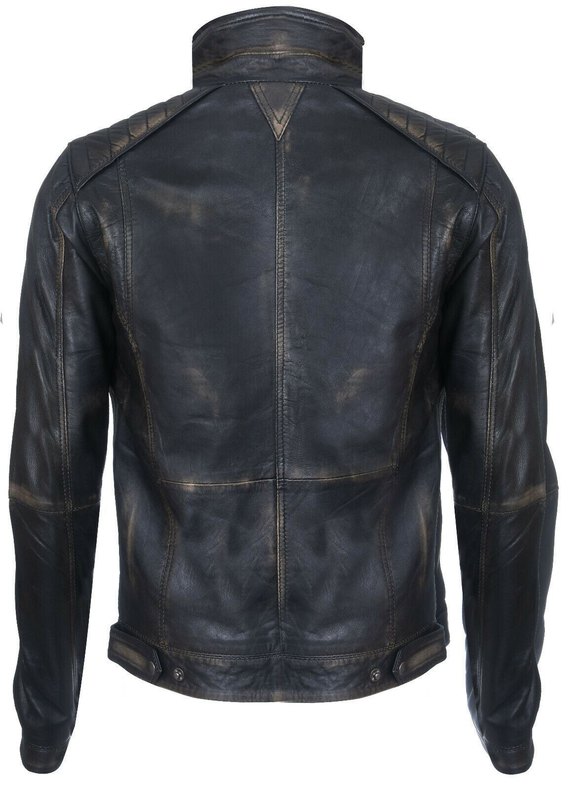 Men Vintager Classic Leather Biker Jacket-Southwick