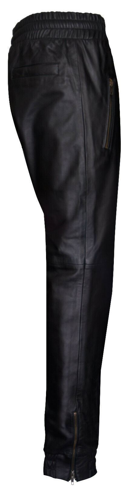 Mens Comfort Leather Jogging Bottoms-Halifax