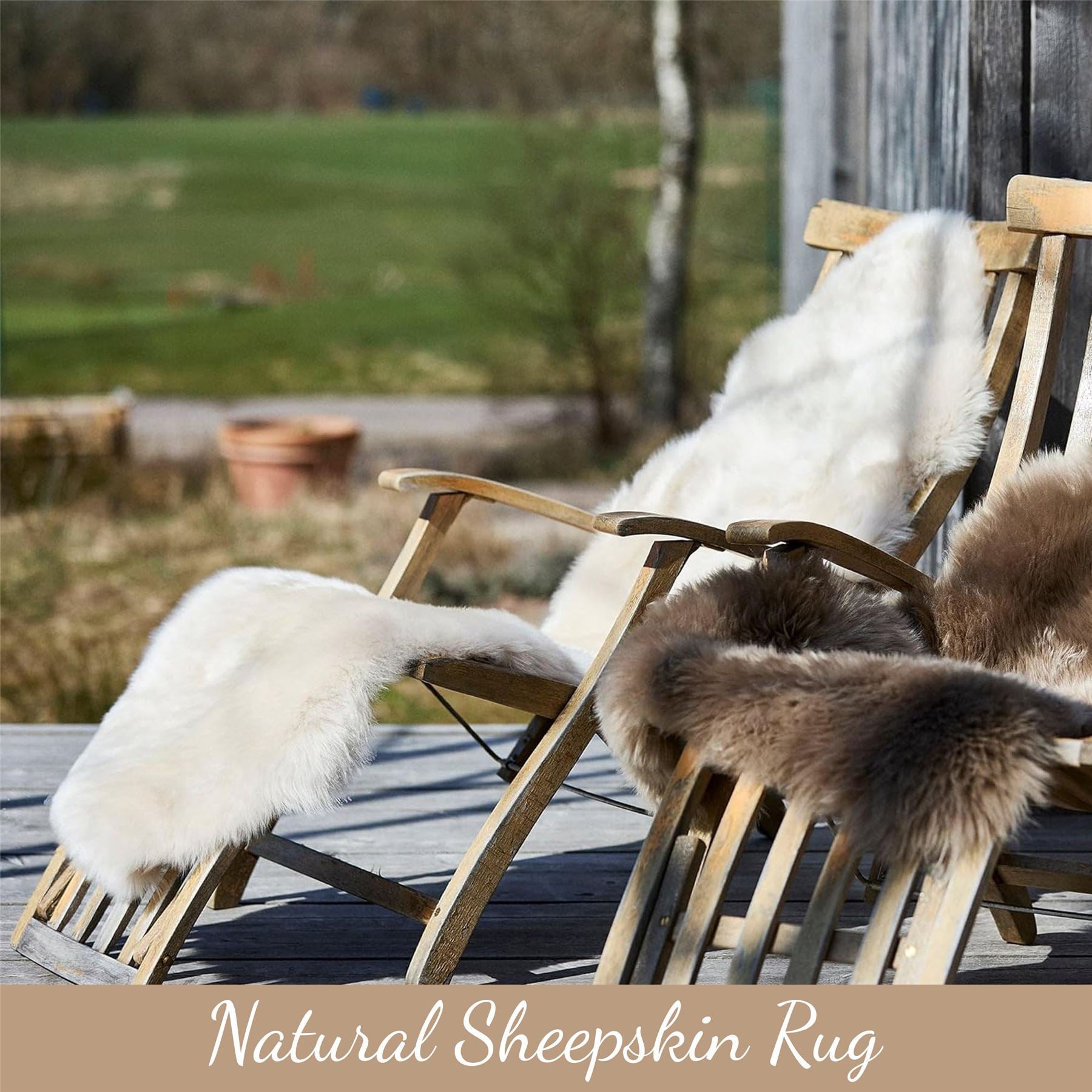 Genuine Sheepskin Double Natural Fluffy Silky Soft Real Wool Rug