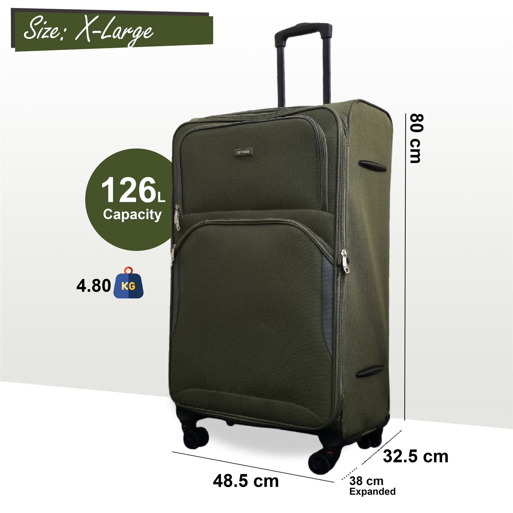Gosford X-Large Soft Shell Suitcase in Green
