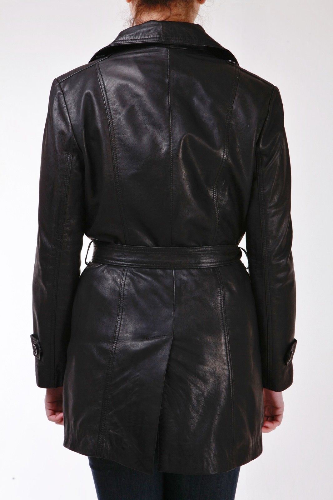 Womens 3/4 Length Tie Belt Trench Coat-Oldbury