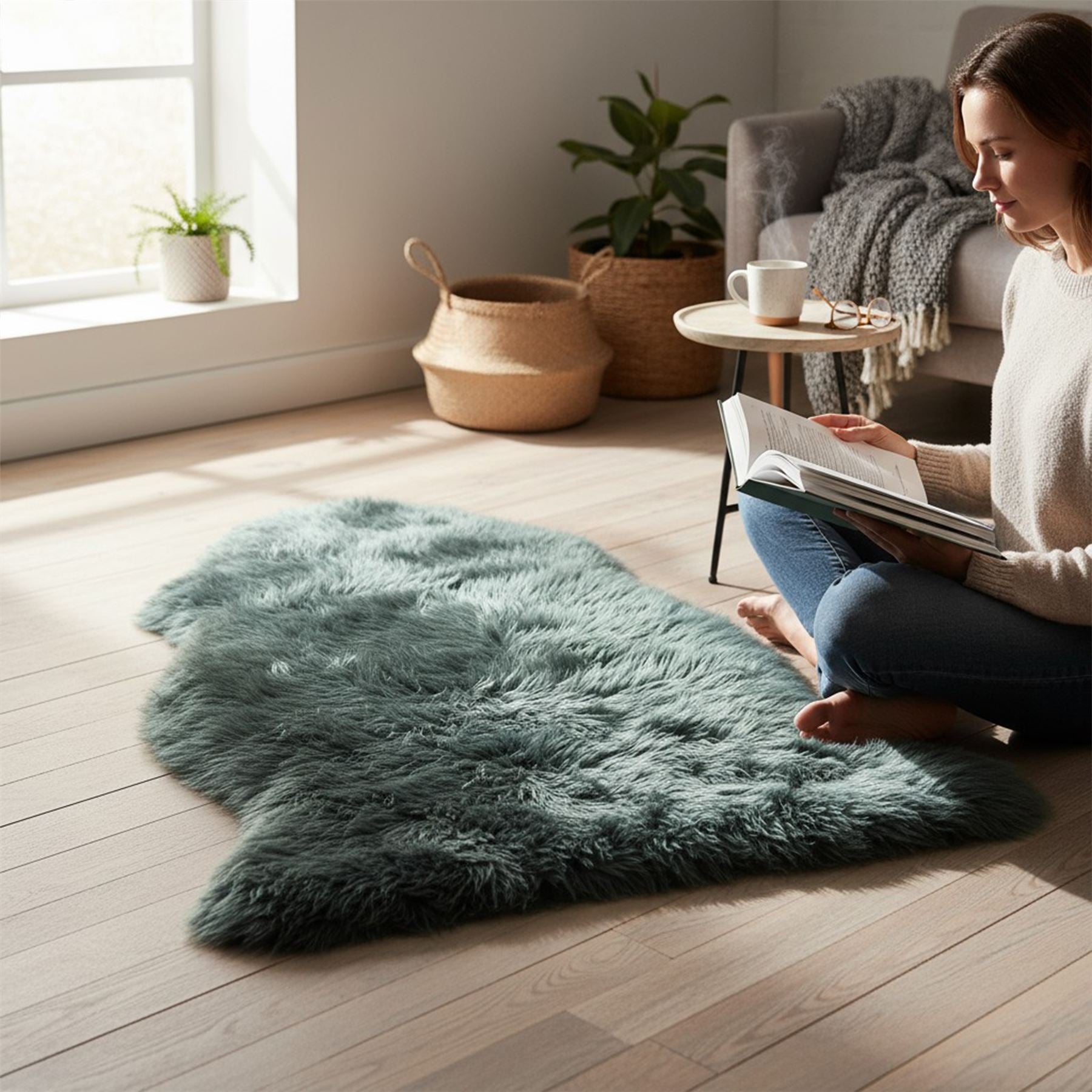 Genuine Sheepskin Natural Silky Soft Fluffy Real Wool Rug