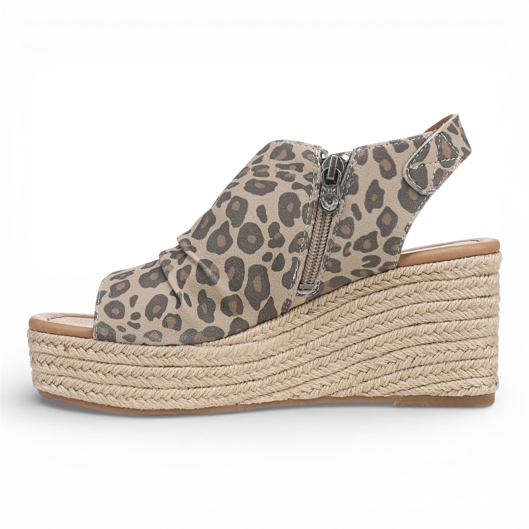 Blowfish Malibu Womens Leopard Print Wedge Slingbacks Heel Sandals - Amira