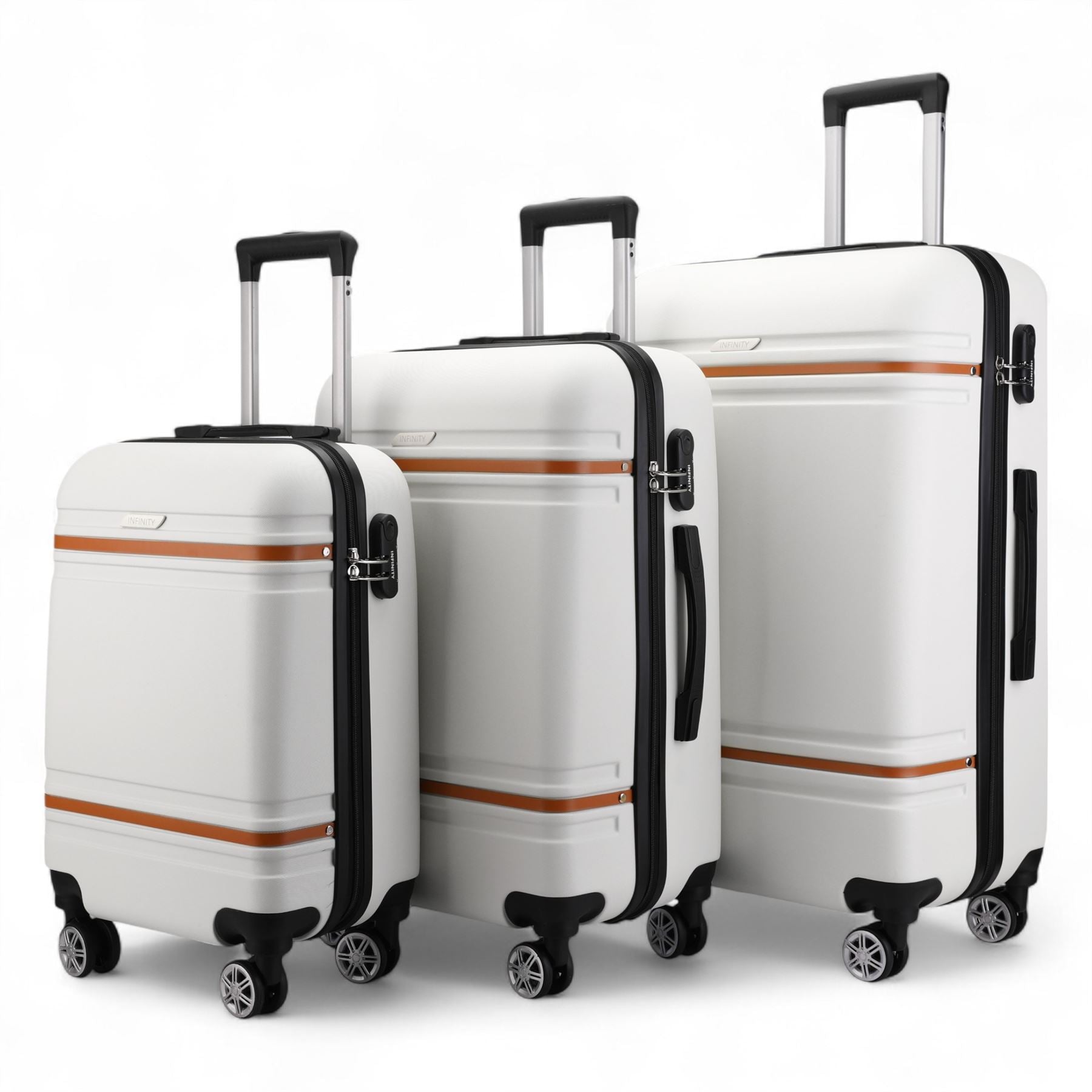 Calgary Set of 3 Hard Shell Suitcase in Cream White
