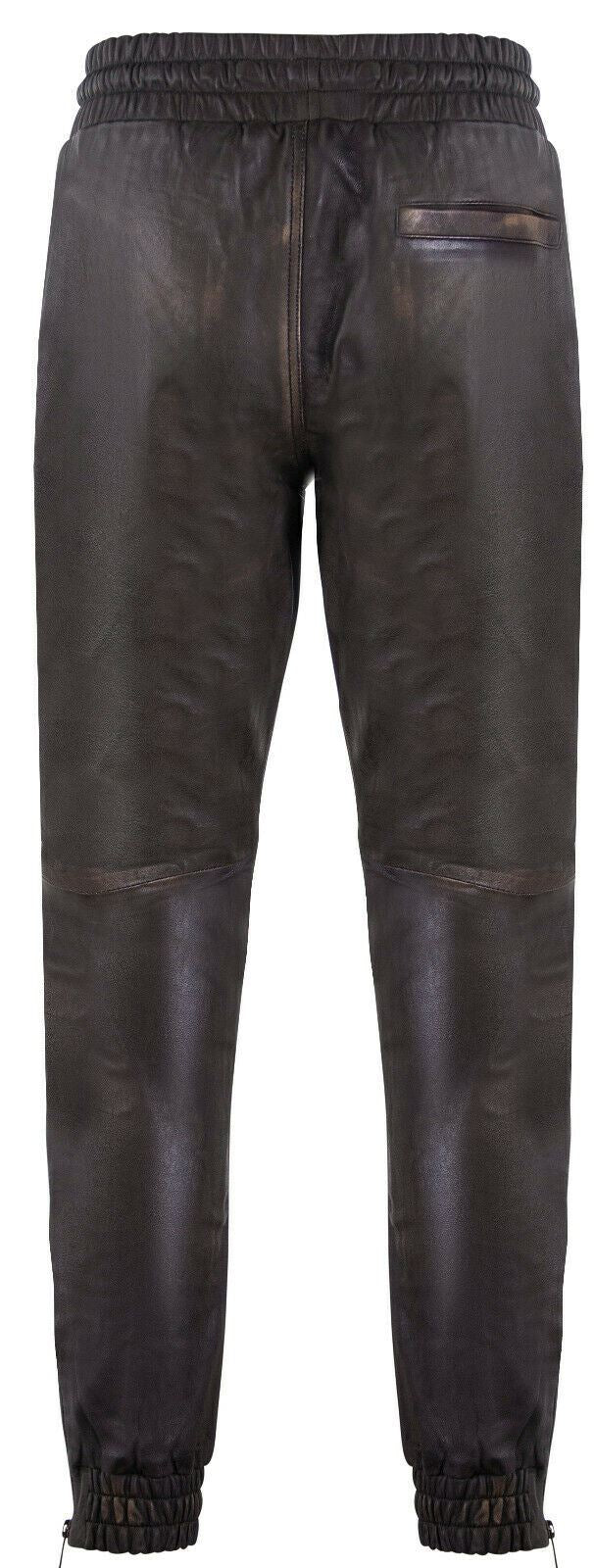 Mens Comfort Leather Jogging Bottoms-Halifax