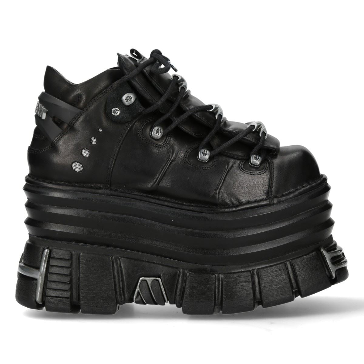 New Rock M-106-C181 Black Gothic Punk Chunky Platform Ankle Boots