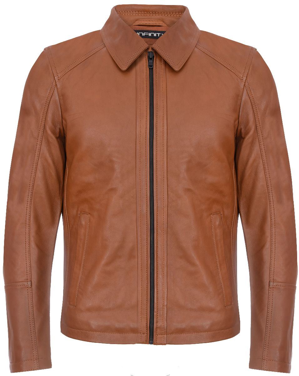 Mens Classic Harrington Leather Jacket-Southsea
