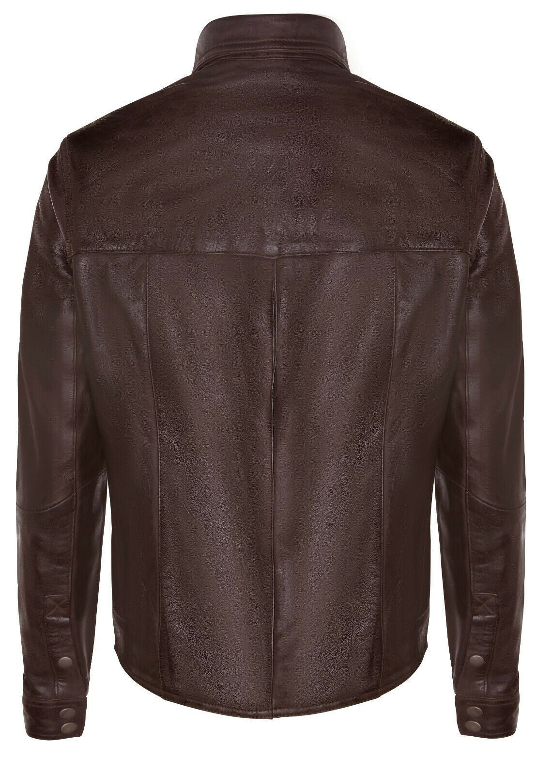 Mens Retro Denim Leather Shirt Jacket-Dorking